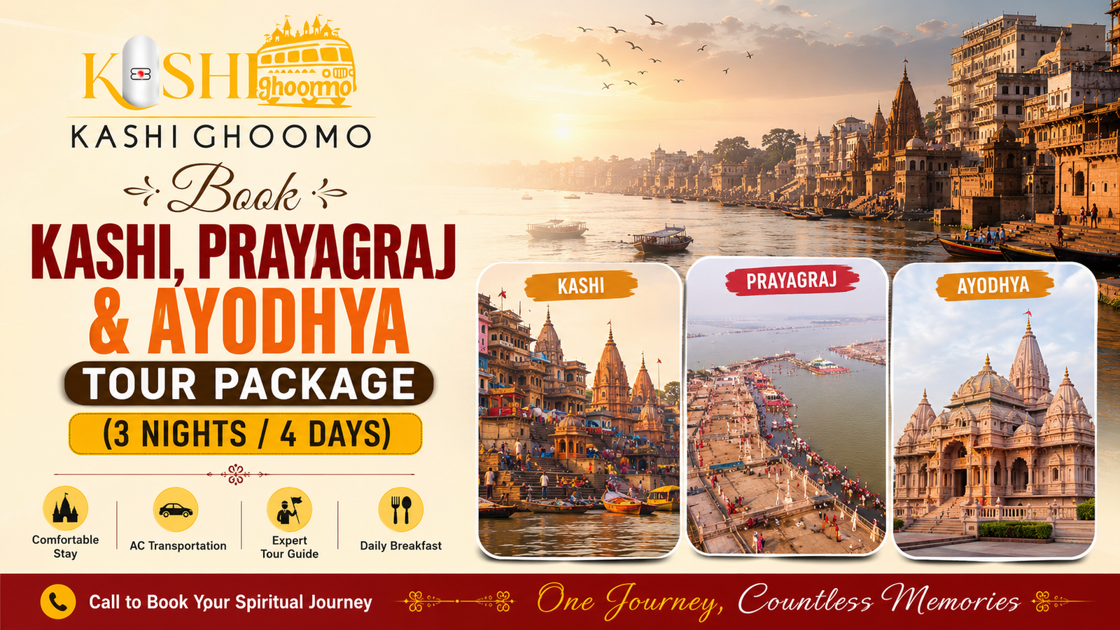 Book Kashi, Prayagraj & Ayodhya Tour Package (3 Nights / 4 Days)